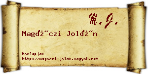Magóczi Jolán névjegykártya