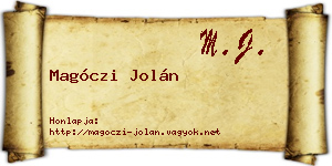 Magóczi Jolán névjegykártya